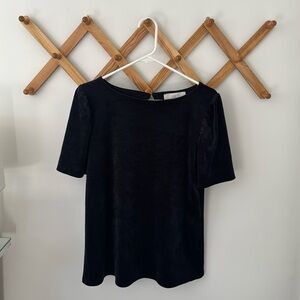 Velvet Short Sleeve Blouse | Medium